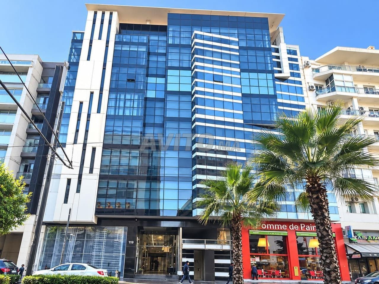 Bureau meublé 90 m² parking Bd Abdelmoumen