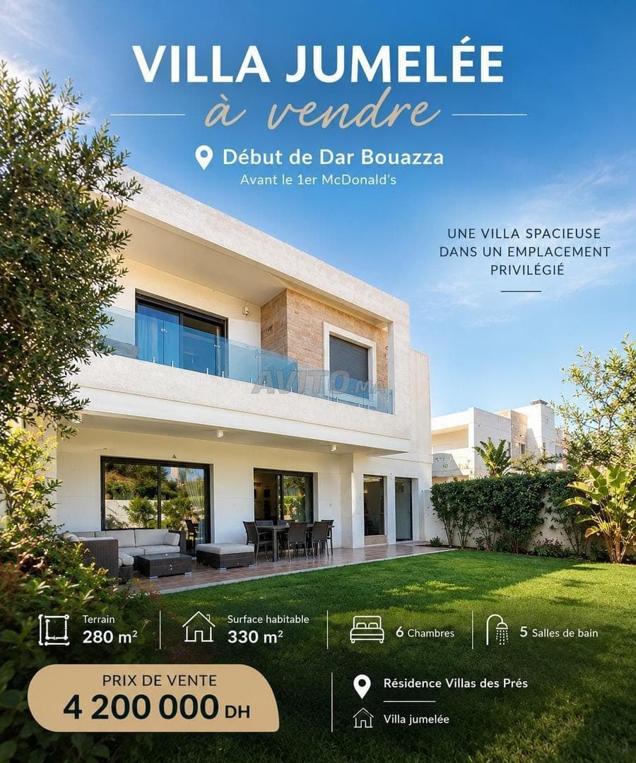 Villa jumelée à vendre - Dar Bouazza