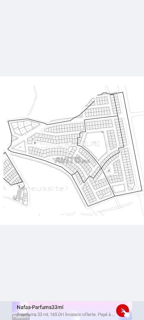 Titriertes Grundstück 100 m², Garage 4 Etagen, Lotissement Kanoni