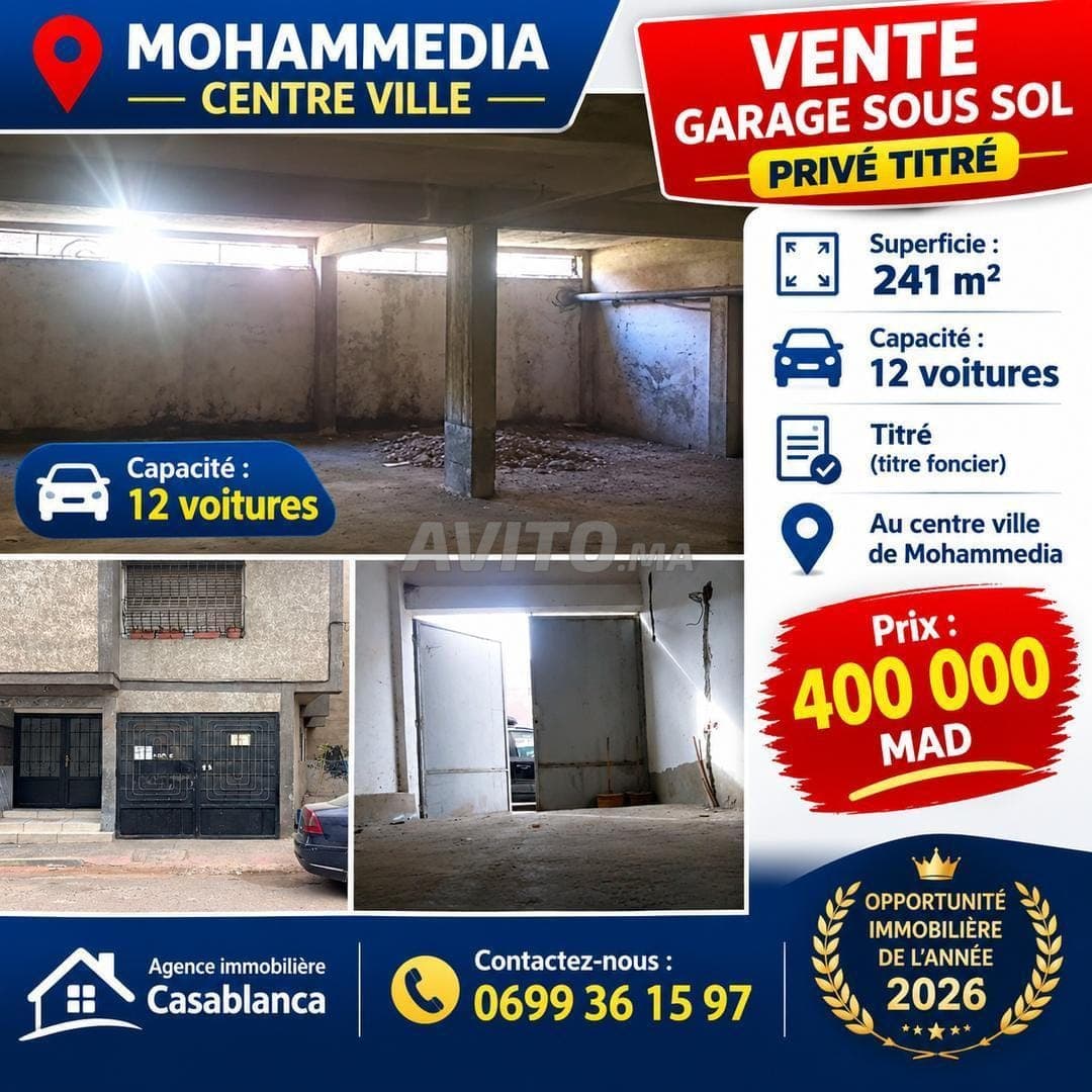Verkoop garage voor 12 auto's Mohammedia