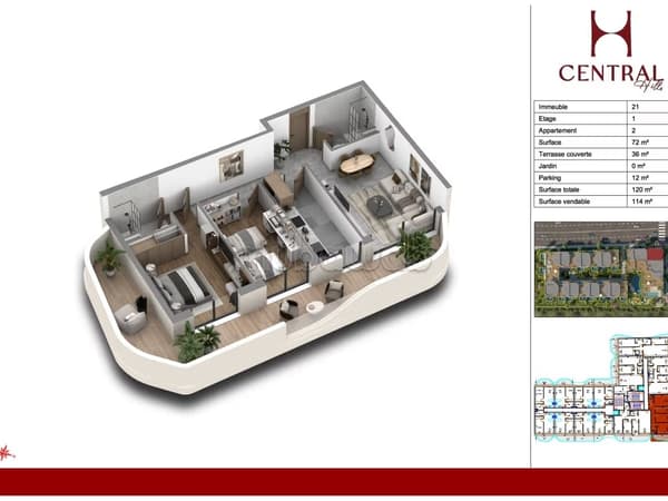 Vendita appartamento ad Ain Diab Extension. Superficie di 114 m²