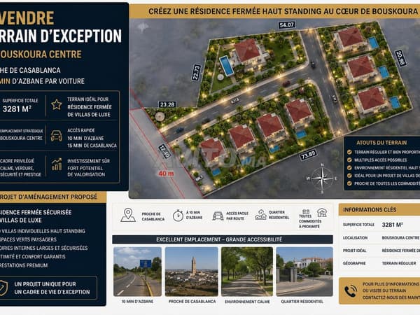 ZU VERKAUF GRUNDSTÜCK 3.281 M² IM ZENTRUM VON BOUSKOURA