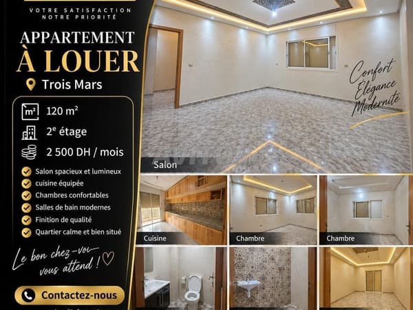 Appartement à louer 120 m² à Deroua