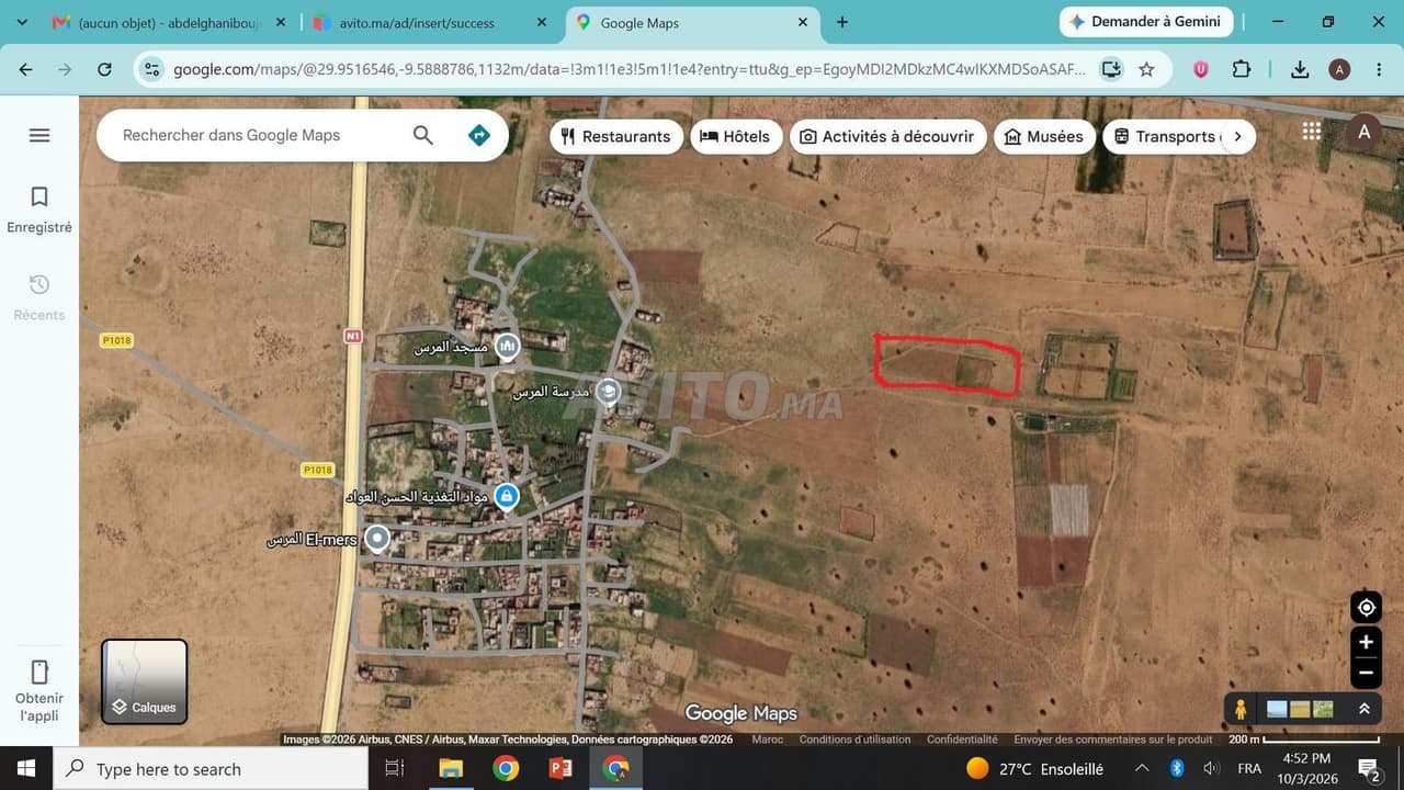Terreno agricolo di 9540 in vendita (180 x53)
