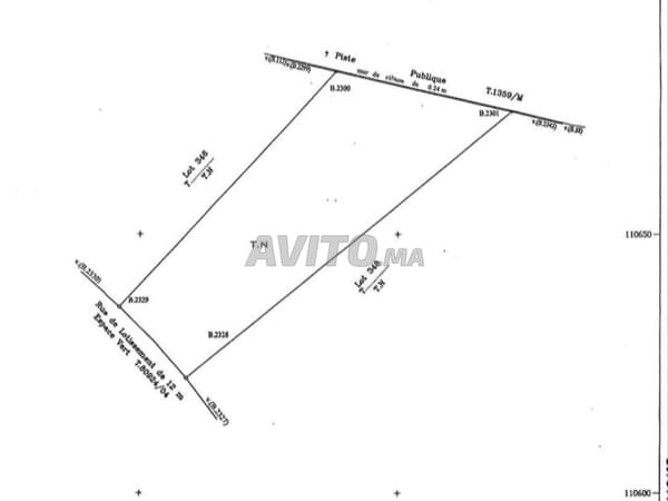 Terrain titré à vendre 1703 m² Route de Tahanaout