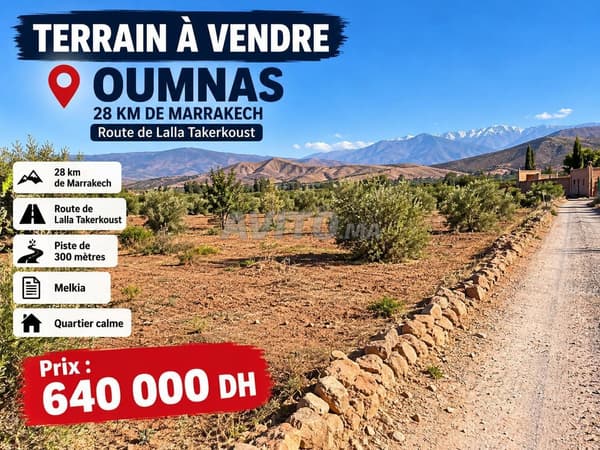 Terrain à vendre Oumnas Marrakech