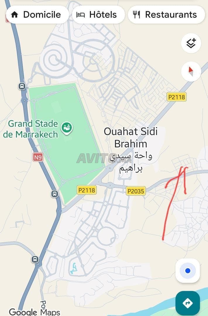 Perceel van 100m² in het douar Ben Rahmoun
