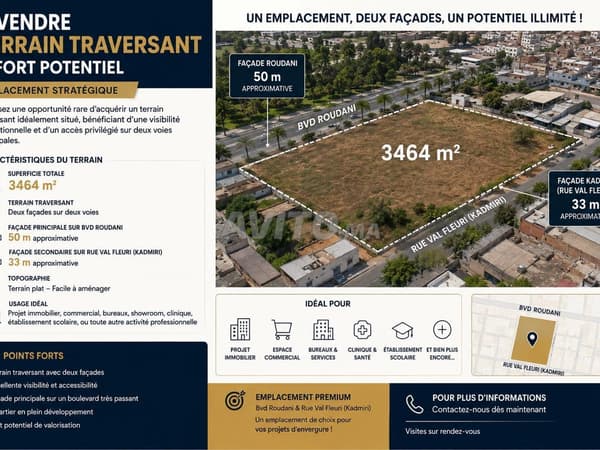 Terrain à vendre 3464 m² Roudani