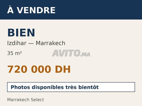 Local commercial à vendre Izdihar Marrakech 35 m2