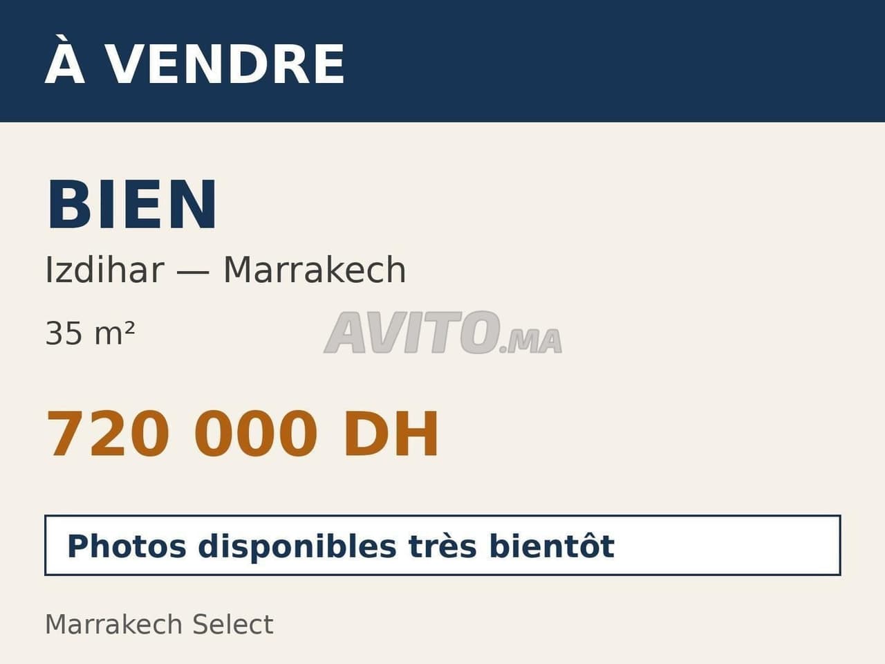 Local commercial à vendre Izdihar Marrakech 35 m2