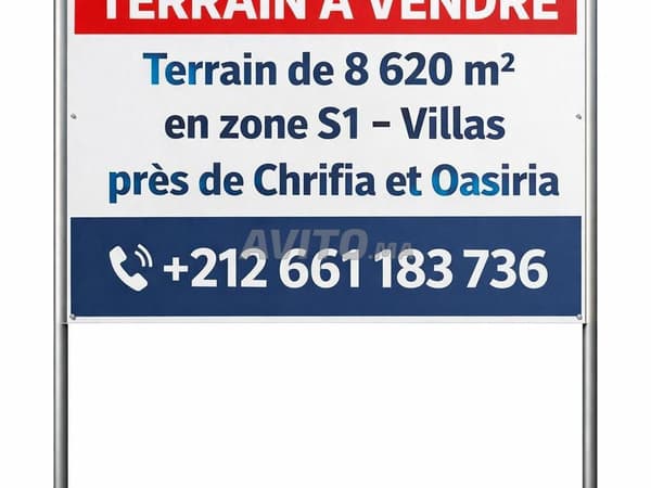 Terrain S1 prés Chrifia Projet 8 Villas 8 620 m²