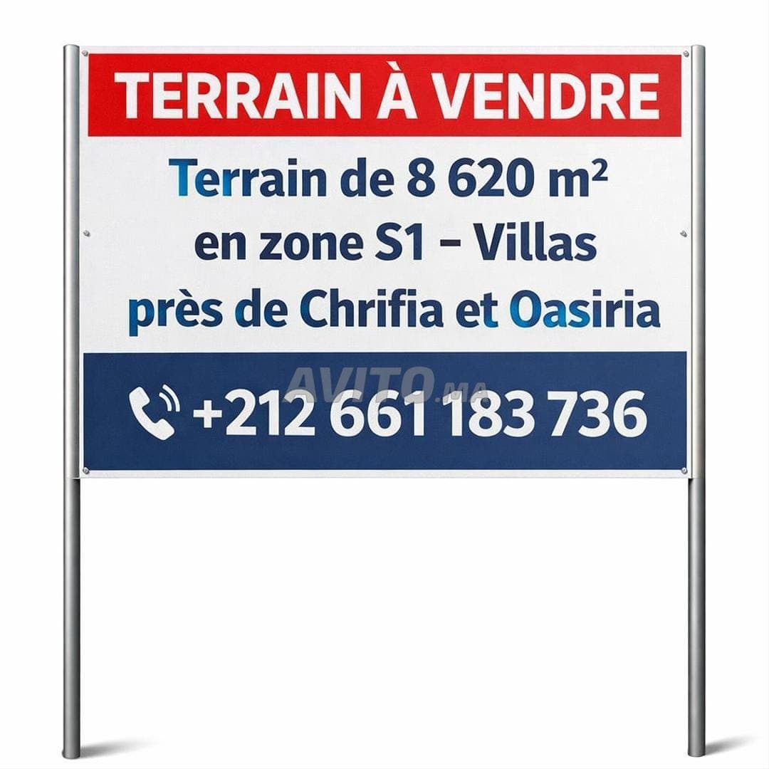 Terrain S1 prés Chrifia Projet 8 Villas 8 620 m²