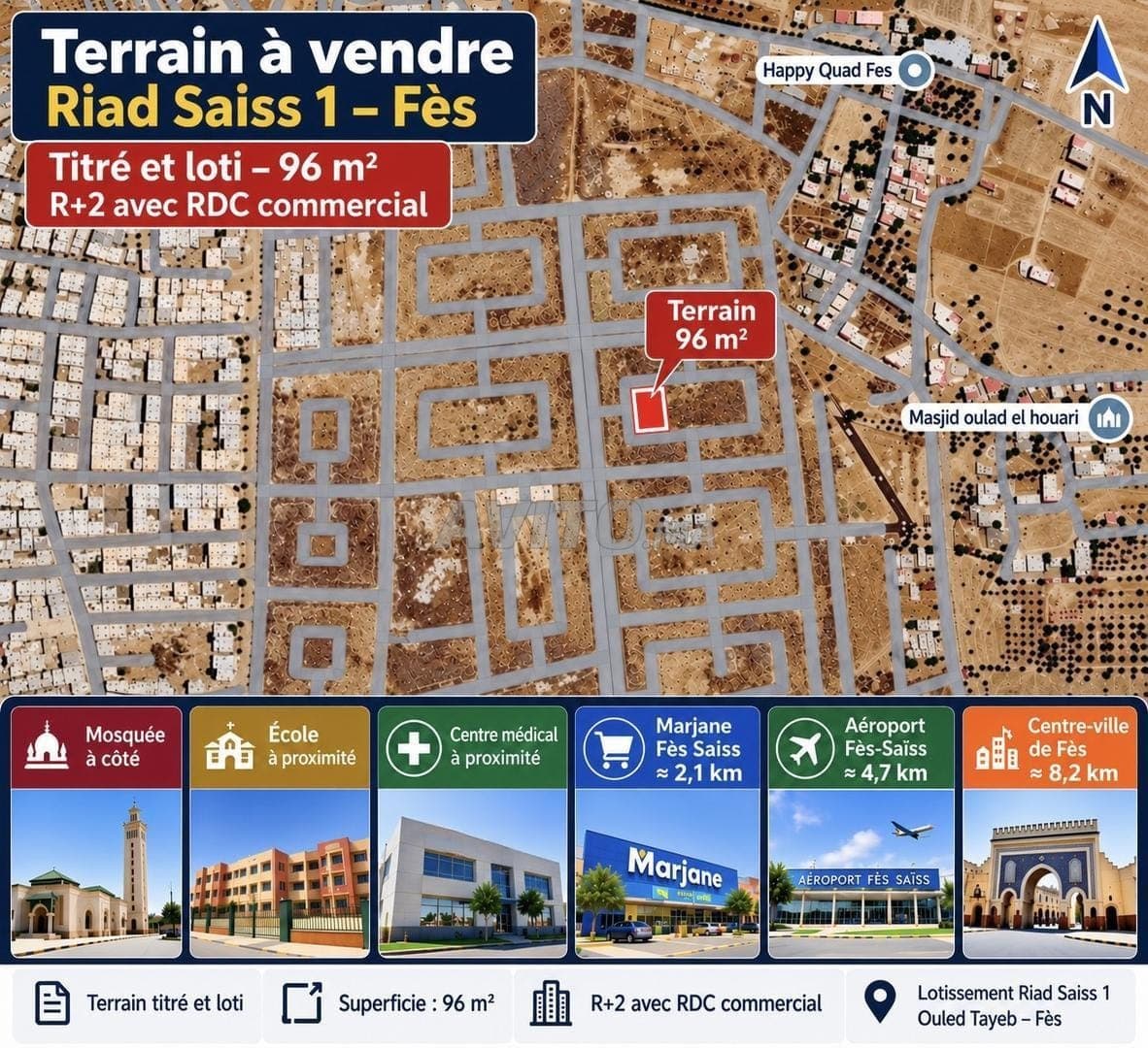 TERRENO TITULADO Y PARCELADO DE 96 m² – R+2 CON PLANTA BAJA COMERCIAL