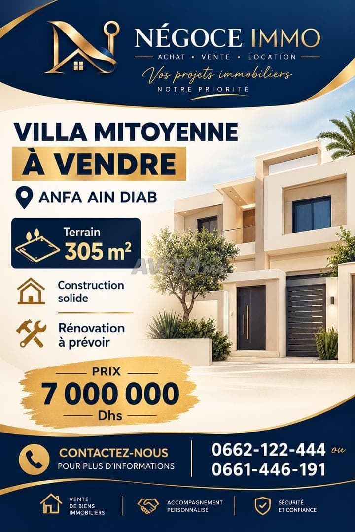 VILLA FOR SALE AIN DIAB ANFA CASA
