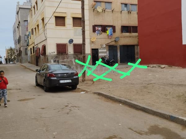 Hoekperceel "chouka" van 60m² R+2 Hay Hassani Casablanca