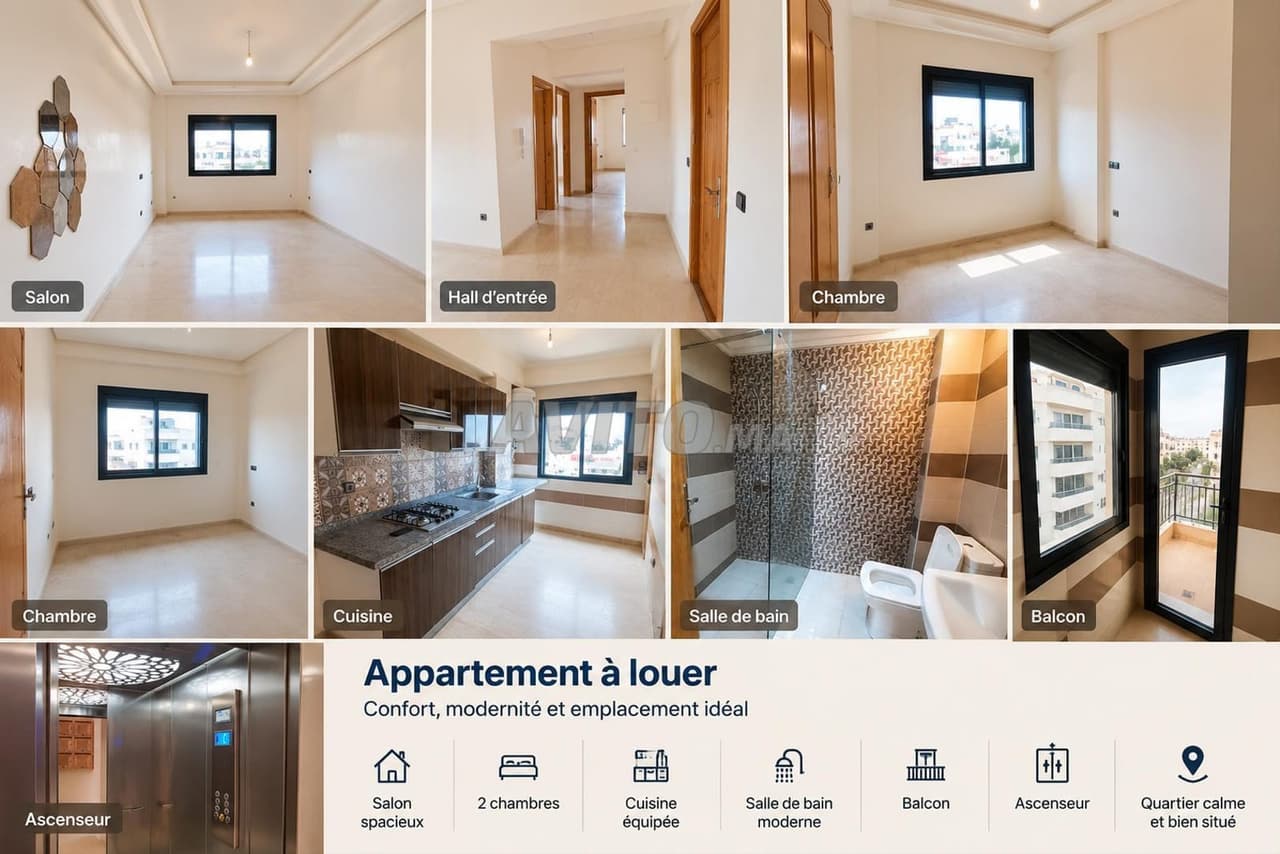 Appartement à louer, 2 Chambres Salon