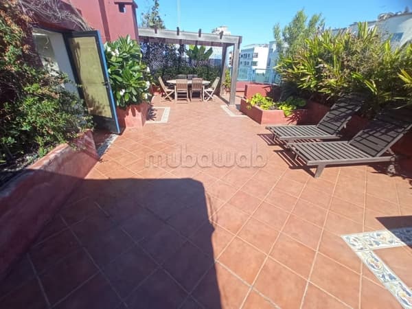 For rent: Furnished duplex apartment with a large terrace in the Triangle d'Or