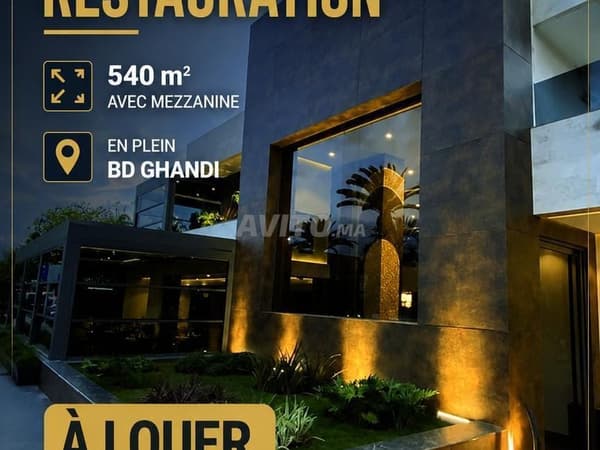 Local restauration 540 m² à louer — Bd Ghandi