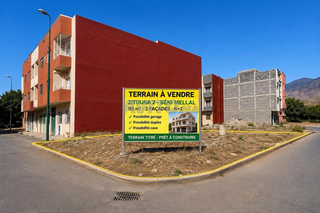 TERRENO 90 m² 2 FACHADAS R2 ZITOUNA 2, BÉNI MELLAL