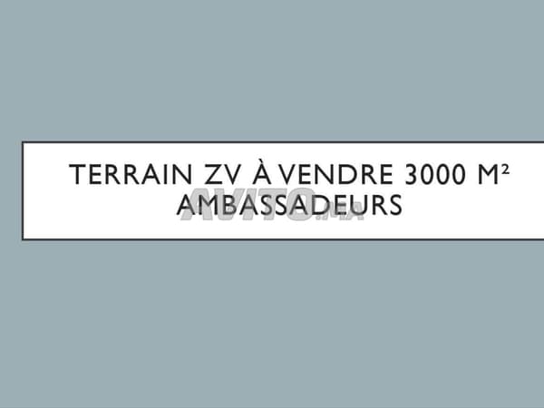 Terrain Zone Villa à vendre 3000 m² Ambassadeurs
