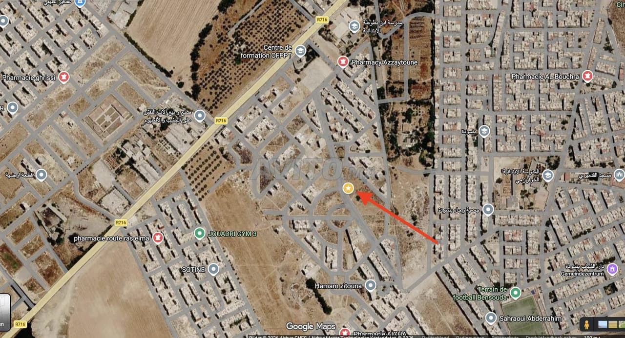 Terrein 265 m² met titel, Bensouda Azzaytoune