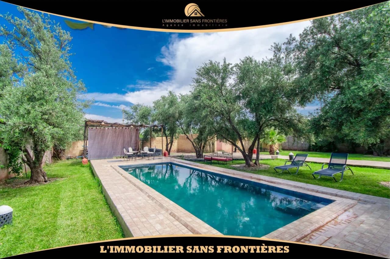 Villa meublée à Route d’Amizmiz km 17, plain-pied + piscine privée, Marrakech : à louer