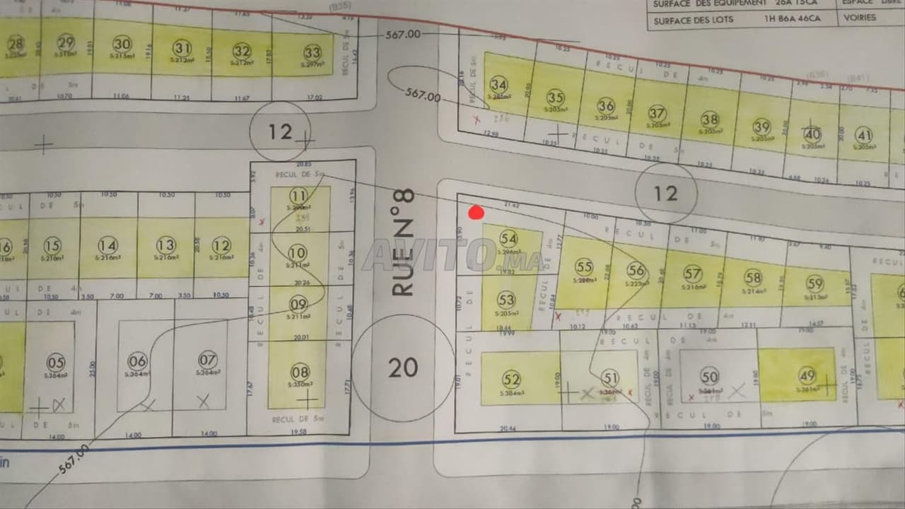 Bouwgrond te koop in de verkaveling Marjana Oujda