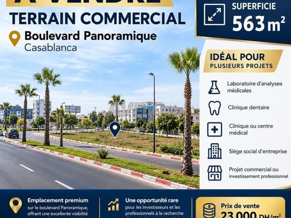 À vendre - Terrain commercial, Bd Panoramique, Casa