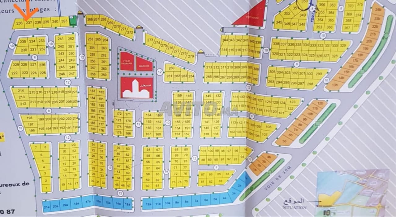 Terrein wijk Al Qods 104 m²