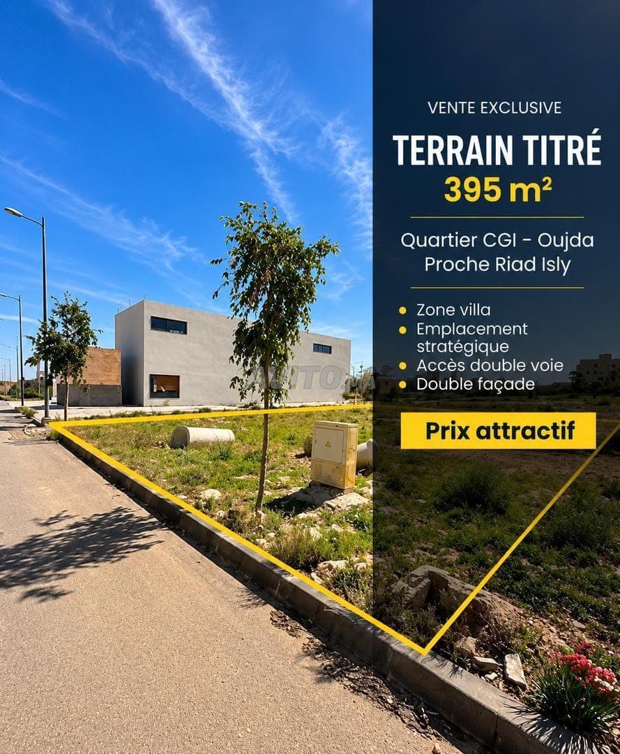 Titled Plot 395 m² – Riad Isly – Double Frontage