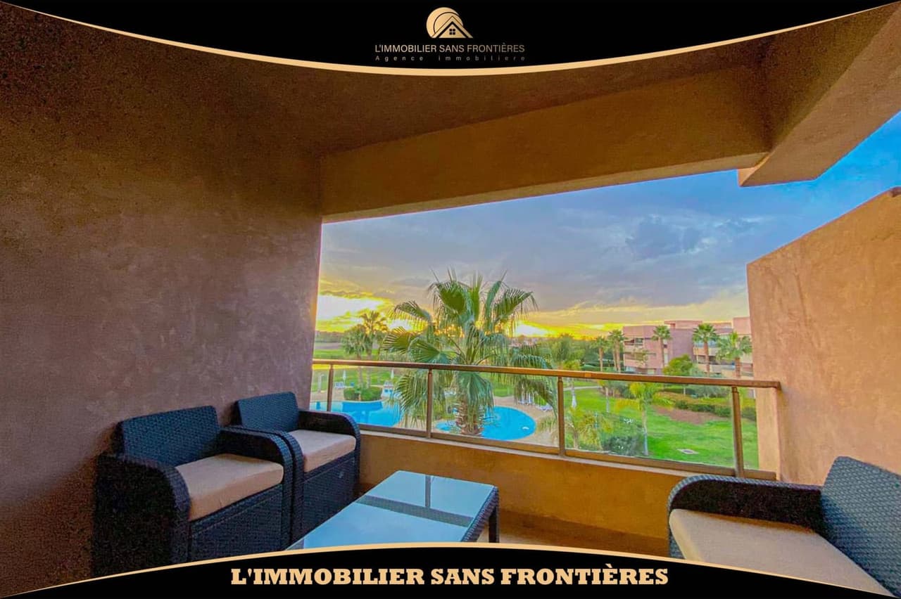 Apartamento amueblado en Prestigia, Piscina colectiva + Suelo de parquet, Marrakech: en alquiler