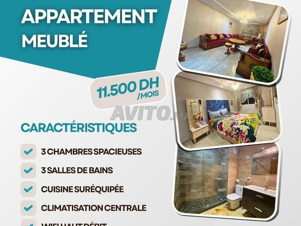 Appartement à louer 120 m² à Mohammedia