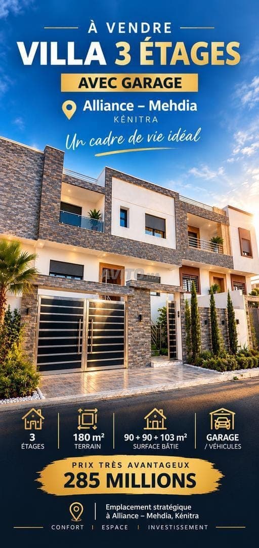 🏡 Villa 3 étages à Kénitra