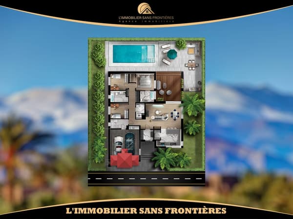 Terrain à vendre à Route d’Amizmiz, Villa R1 – Jumelée — 300 m²
