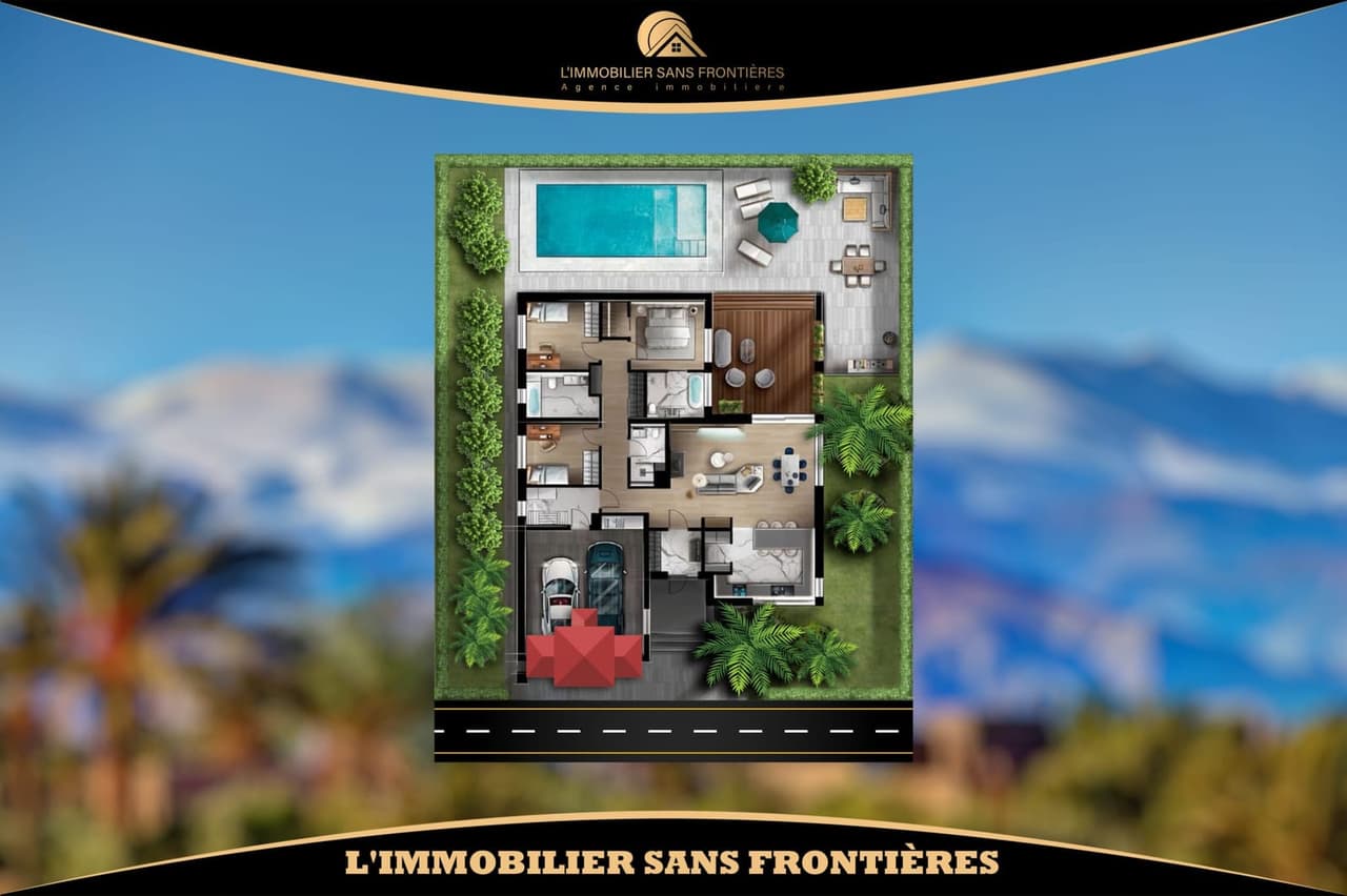 Terrain à vendre à Route d’Amizmiz, Villa R1 – Jumelée — 300 m²