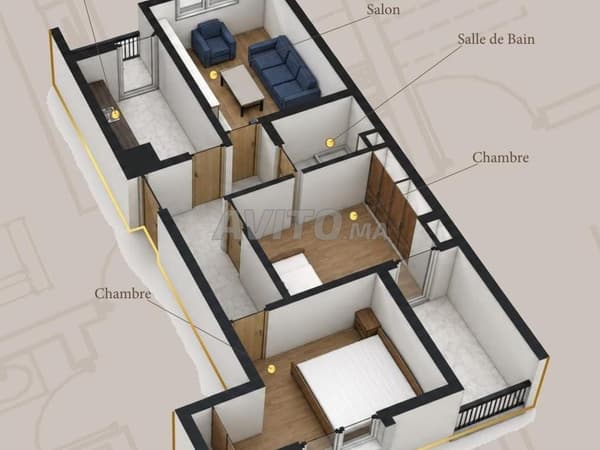 Appartement à vendre 68 m² à Agadir