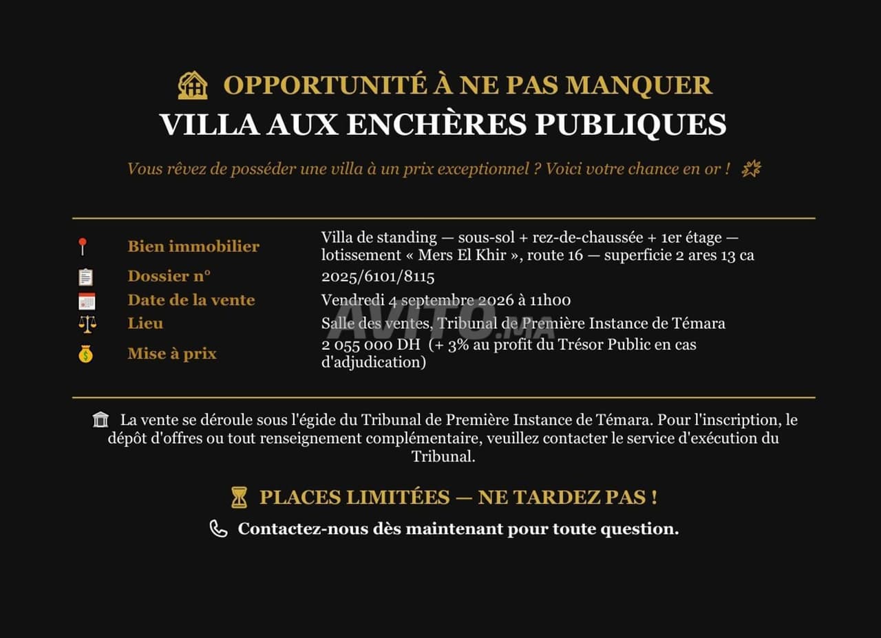 Villa Temara à vendre immédiat