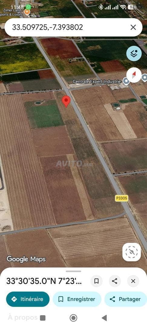 Terrain agricole proche de Sidi Hajaj, grande façade