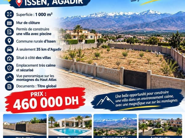 Terrain de 1000 m² clôturé avec permis à Issen