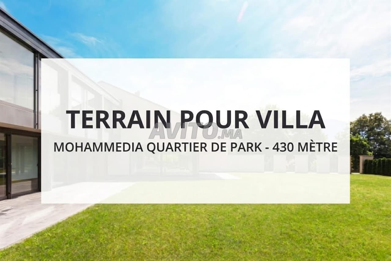 Terrain Villa à Vendre 430m² / Parc proche Corniche