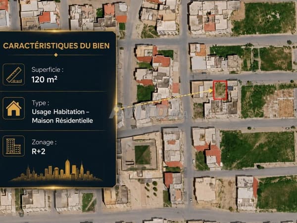 Terrain 120 m² R+2 à Vendre à Deroua بقعة بالدروة