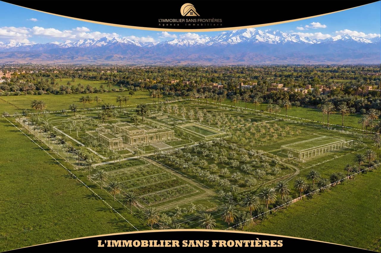 Terrain de 54 411 m² sur l’axe Agadir–Essaouira – 4 façades, 2 puits, oliviers et vue…