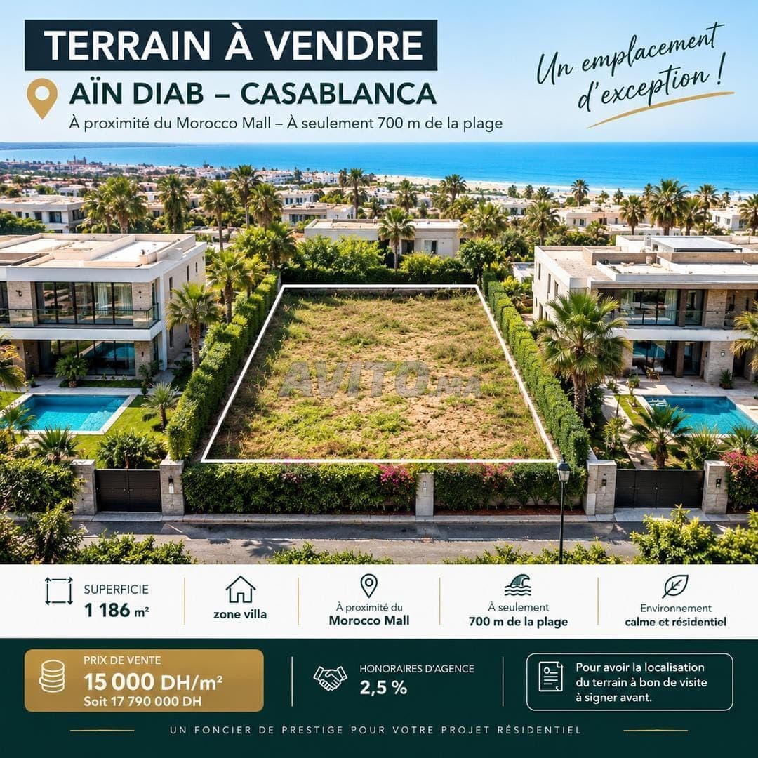 TERRAIN À VENDRE – AIN DIAB - CASABLANCA