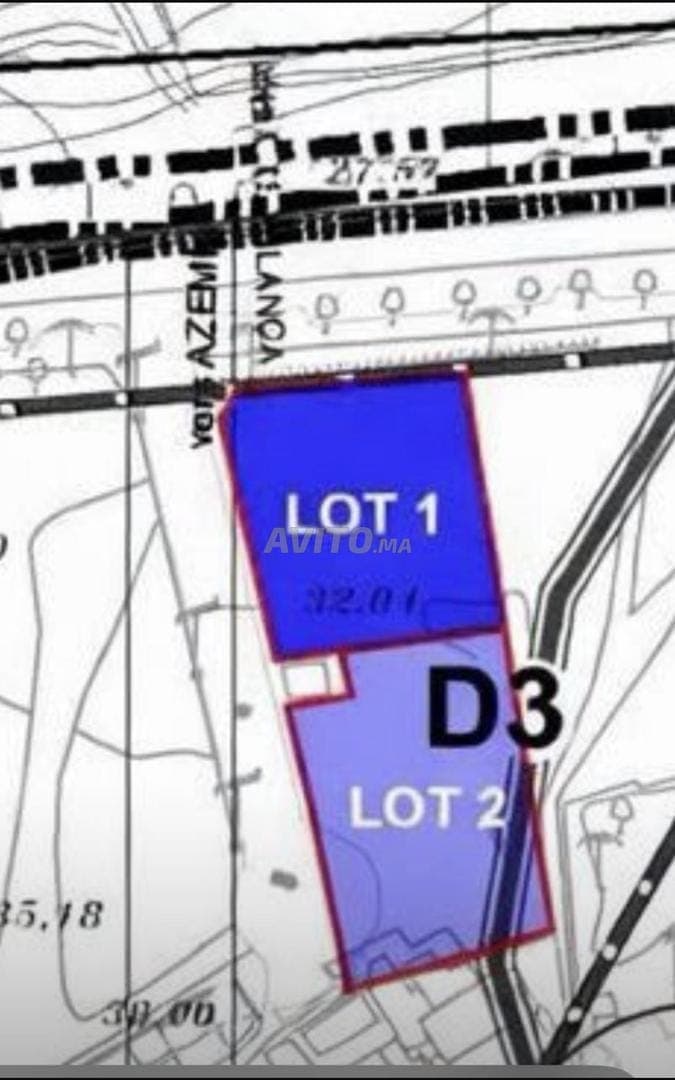 Terrain d'exception 1960 m² vue mer Ain Diab