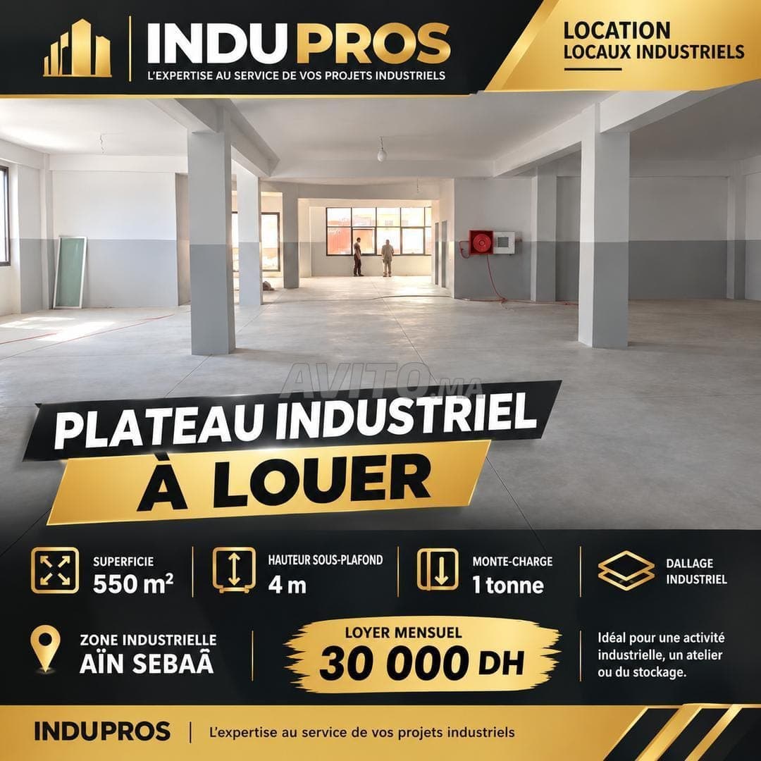 NAVE INDUSTRIAL EN ALQUILER DE 500 m² EN AÏN SEBAÂ