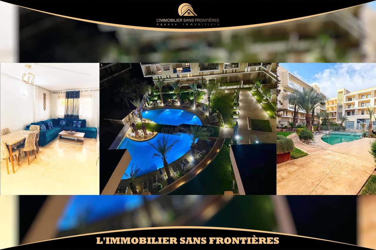 Furnished apartment to rent on the Casablanca road, Marrakech - 1st floor in residence...