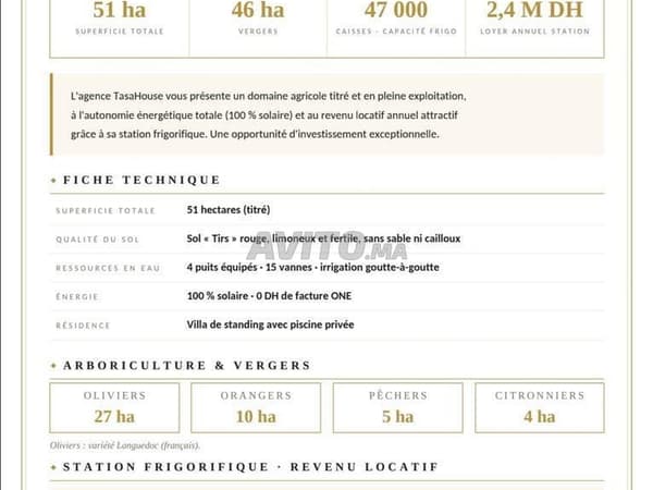 Domaine agricole de 51 hectares