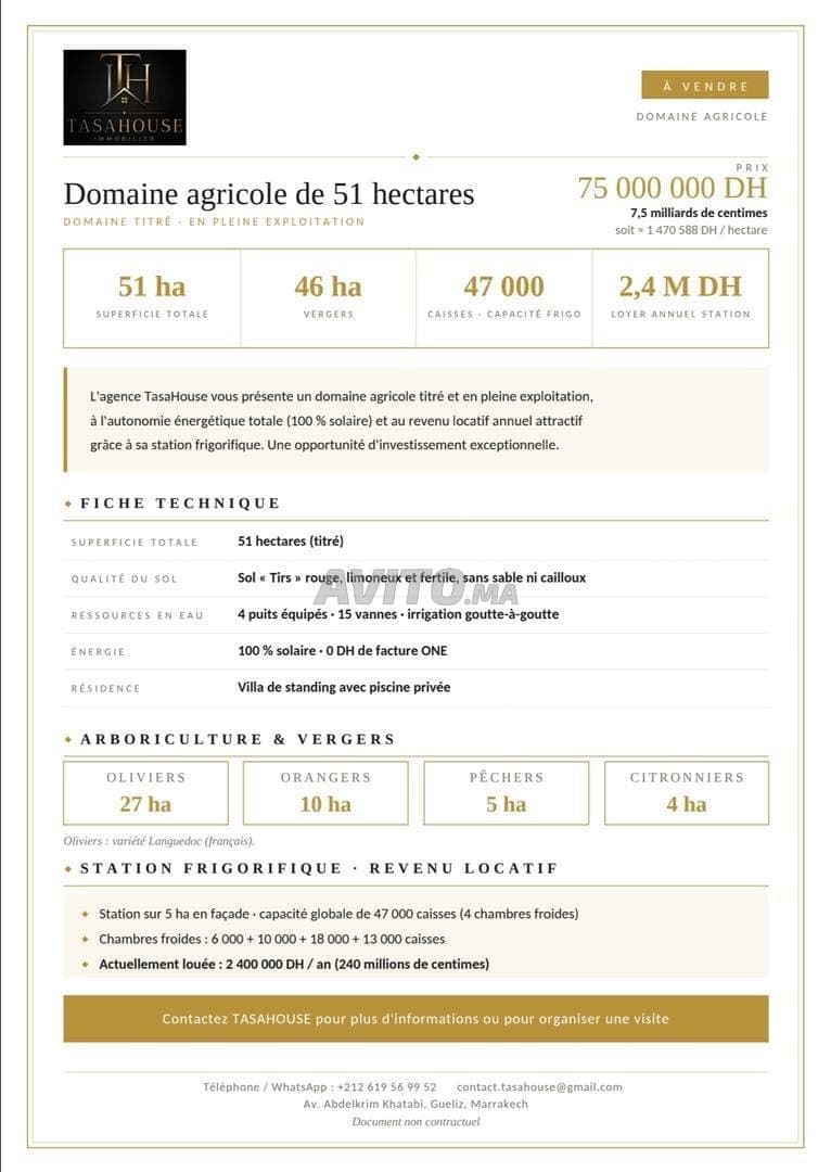 Domaine agricole de 51 hectares