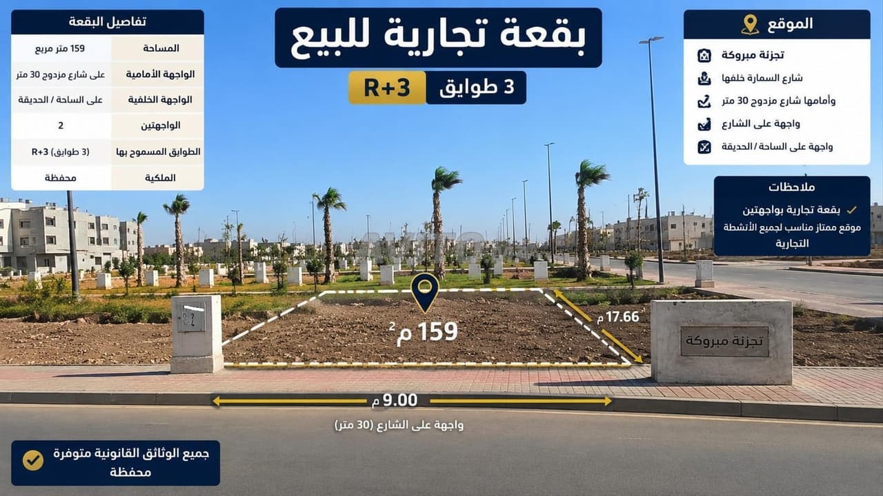 Terreno commerciale a Mbroka, rue Es-Smara