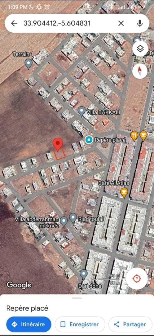Terreno per villa di 259 m² a Riad Toulal